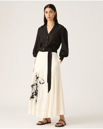 MOS The Label - Lis Embroidery Midi Skirt