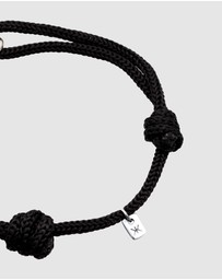 Kuzzoi - ICONIC EXCLUSIVE - Bracelet Men Oval Black Nylon in 925 Sterling Silver