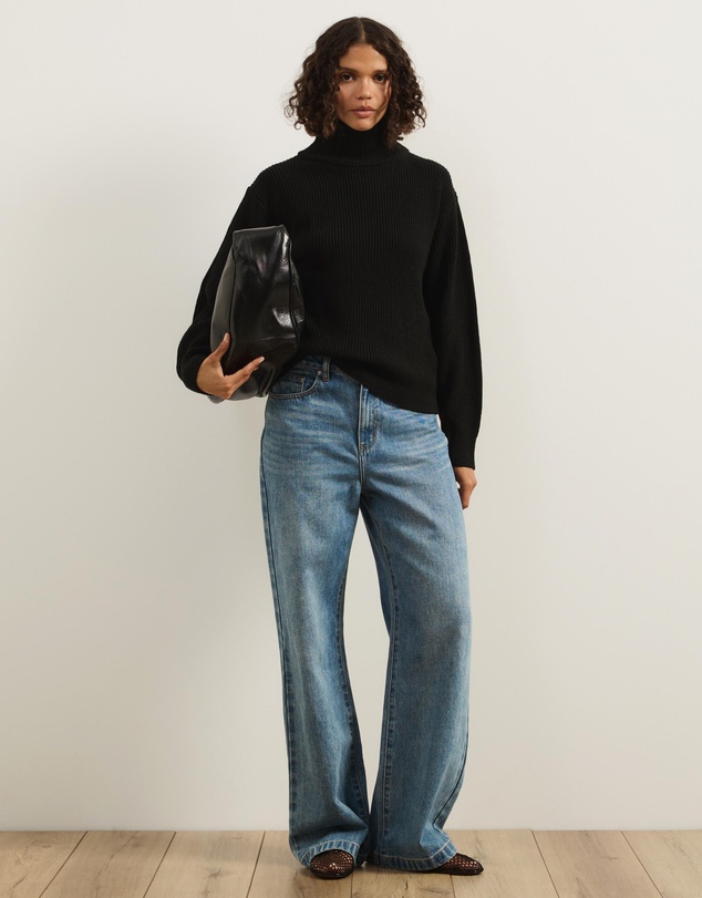 Atmos&Here - Alice Rib Knit Funnel Neck Jumper