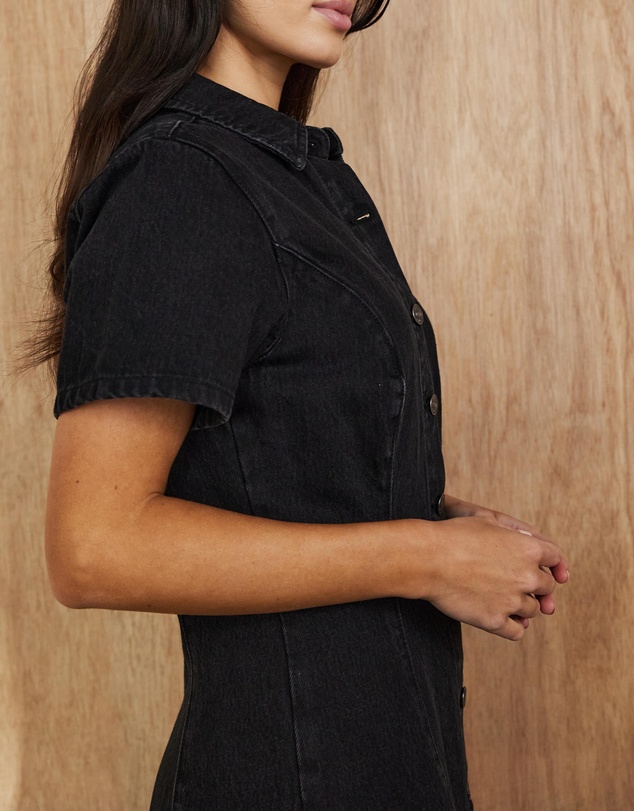Atmos&Here - Ava Short Sleeve Denim Mini Dress