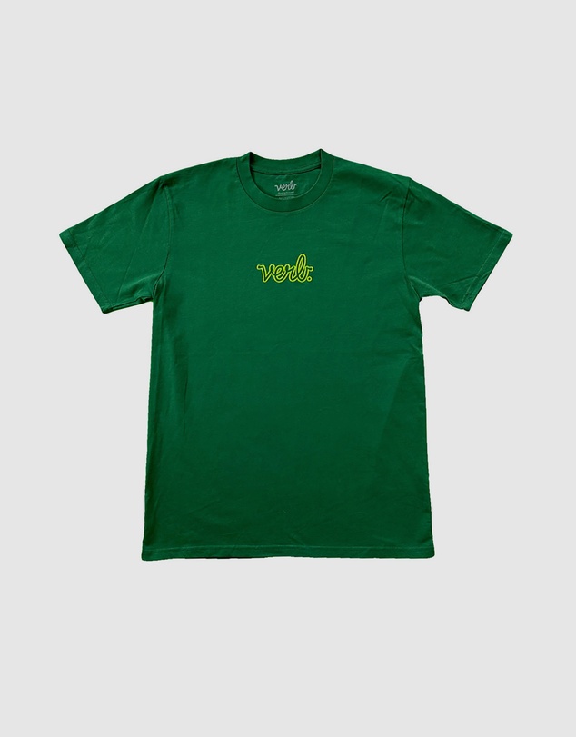 Verb - Verb Puffed Men Classic Logo 100% Cotton Skateboards Tshirt Emerald
