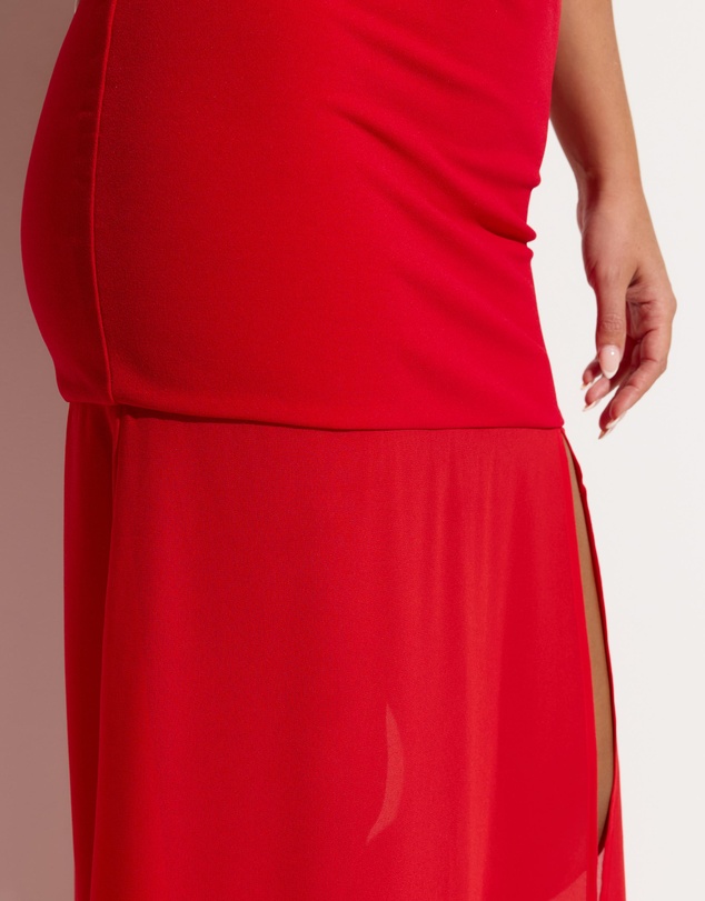 Dazie - Kendra Crepe And Chiffon Racerback Maxi Dress
