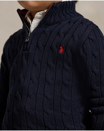 Polo Ralph Lauren - Cable-Knit Cotton Quarter-Zip Sweater - The Iconic Exclusive - Babies-Kids