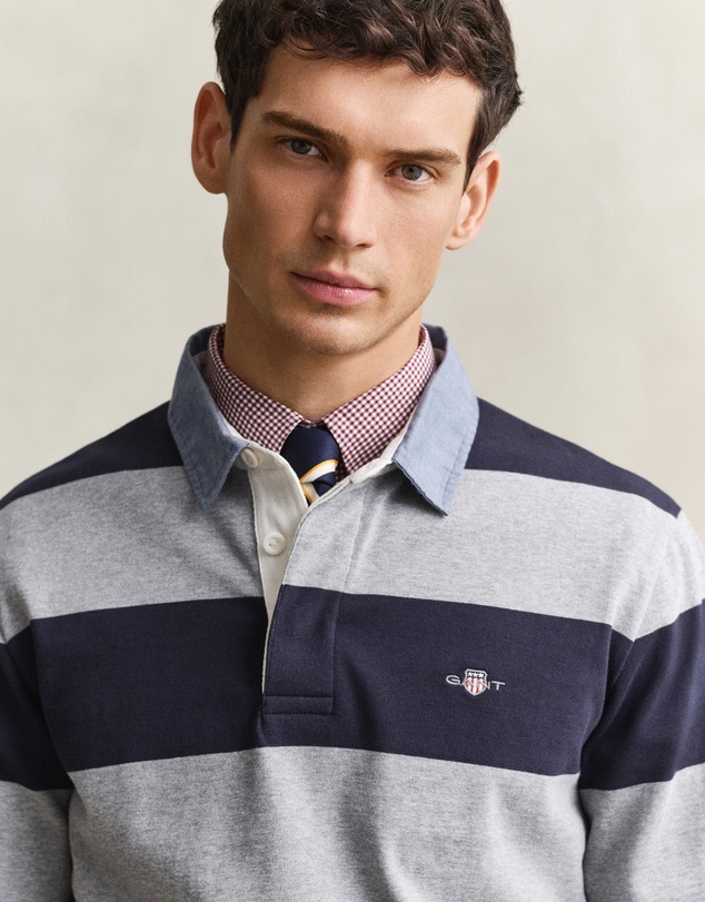 Gant - Chambray Collar Striped Heavy Rugger
