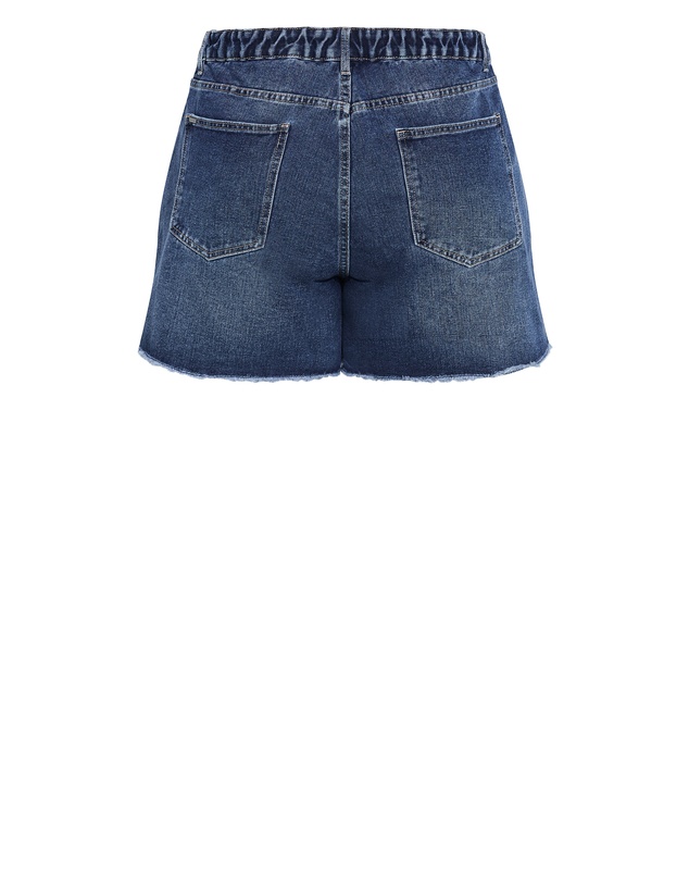 City Chic - Hannah Rip Denim Short - Dark Wash