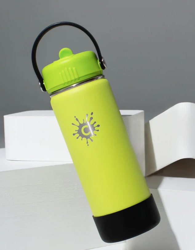Tolu Australia - 750ml Reusable Yellow Green Water Bottle with Straw Lid