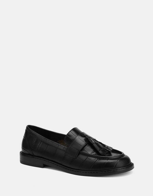 Wittner - Evelyn Croc Embossed Leather Loafers