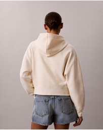 Calvin Klein Jeans - Cropped Monogram Zip-Up Hoodie