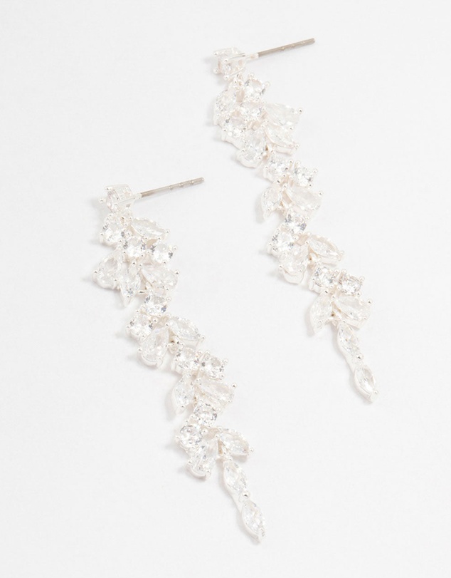 Lovisa - Cubic Zirconia Stone Silver Medium Drop Earrings