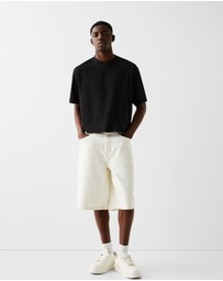 Bershka - Boxy Fit Cropped Short Sleeve T-shirt