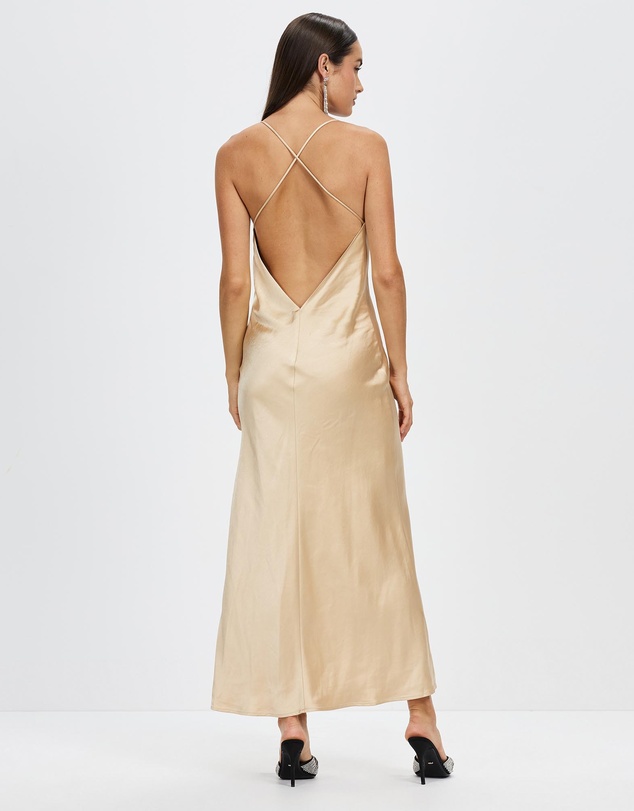 Third Form - Satin Split Slip Maxi Dress