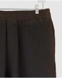 Revibe - Repaired Bassike Universal Pull On Denim Shorts - AU L
