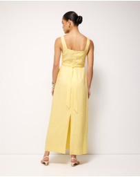 AERE - Kaili Linen Square Neck Maxi Dress