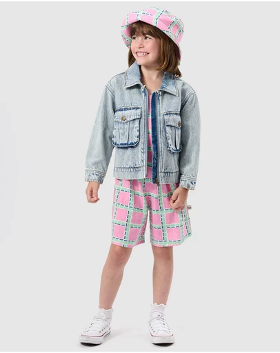 Goldie + Ace - Apple Check Bucket Hat - Babies-Kids