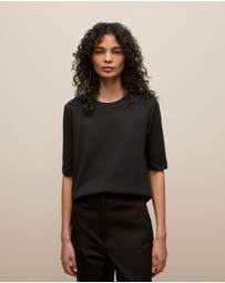 Trenery - Australian Cotton Half Sleeve T-shirt in Black