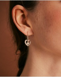 Karen Walker - Flaming Heart Pearl Drop Earrings