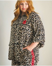 Hope & Harvest - Suki Shirt Leopard Print w Stripe
