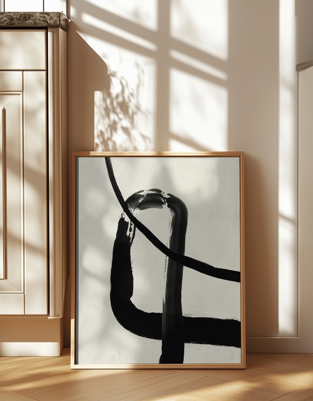 Olive et Oriel - Black Strokes No 5 by Treechild Art Print