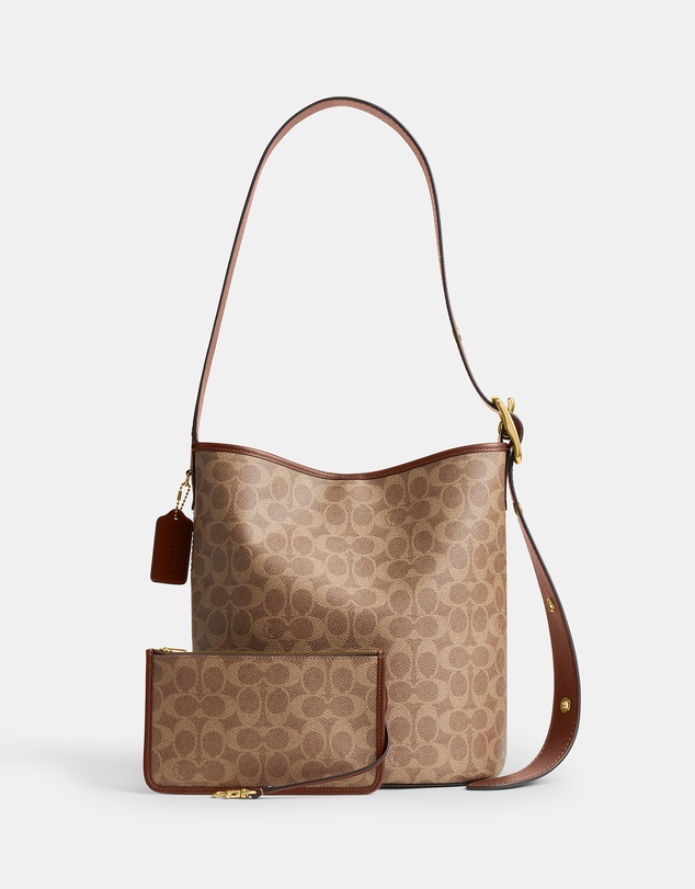 Coach - Coated Canvas Signature Bleecker Bucket Bag