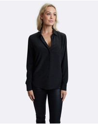 The Fable - Midnight Black Silk Shirt