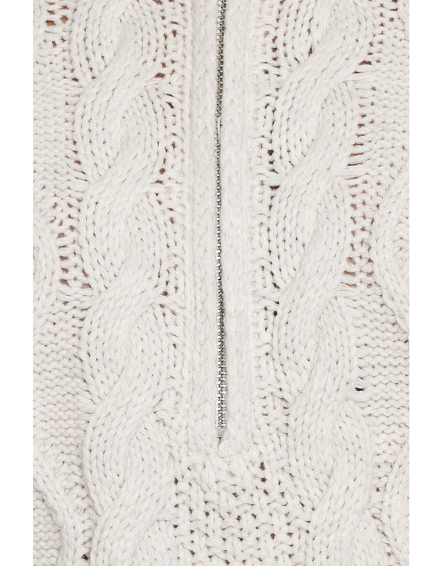 Petal & Pup - Rema Quarter Zip Cable Sweater - Ivory Marl
