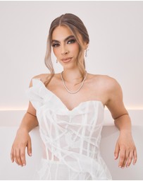 The White Collection - Claire - Elegant Silver Bridal Necklace