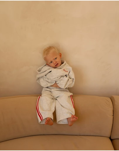SSAINT - Kids Logo Hoodie Grey & Red