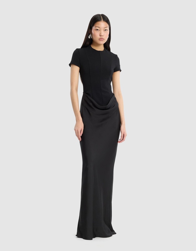 ROTATE - Capsleeve Draped Maxi Dress