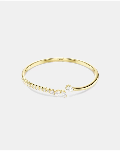 Swarovski - Mesmera Bangle, Mixed Cuts, White, 18K Gold Finish