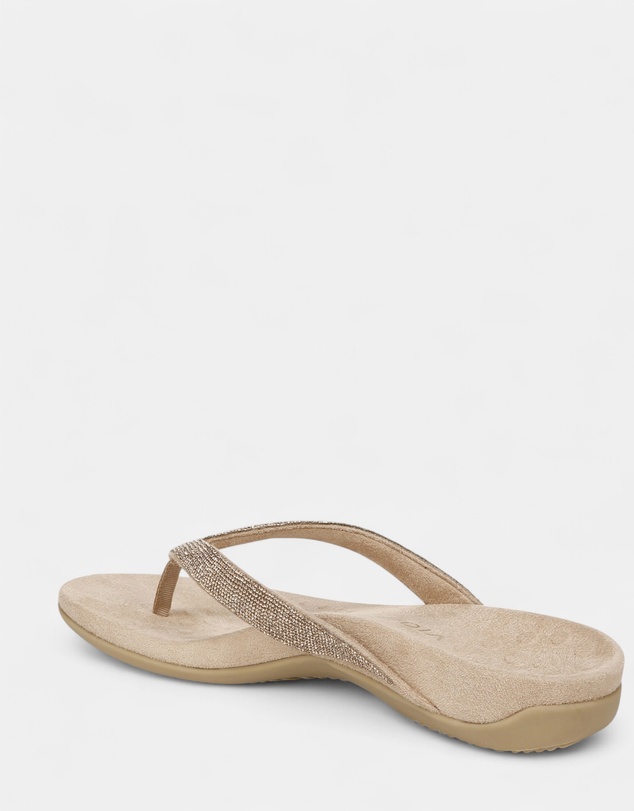 Vionic - Dillon Shine Toe Post Sandal - Champagne