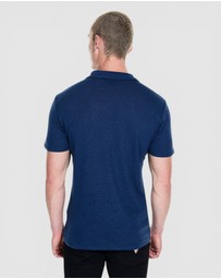 GUESS - Leon Linen Short Sleeve Polo Shirt