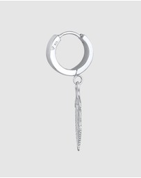 Kuzzoi - ICONIC EXCLUSIVE - Earrings Men Creole Feather Single Piece in 925 Sterling Silver