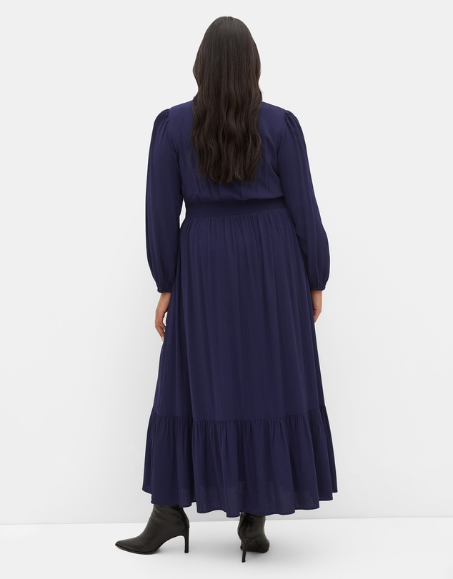 City Chic - Plus size Elsie Long Sleeve Maxi Dress - navy