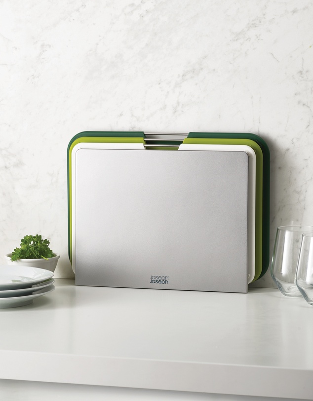 Joseph Joseph - Nest™ Boards Large 3-piece Chopping Board Set with Storage Stand (Green)
