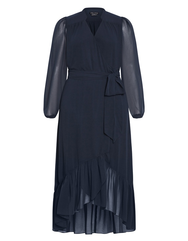 City Chic - Plus size Rylie Wrap Maxi Dress - navy
