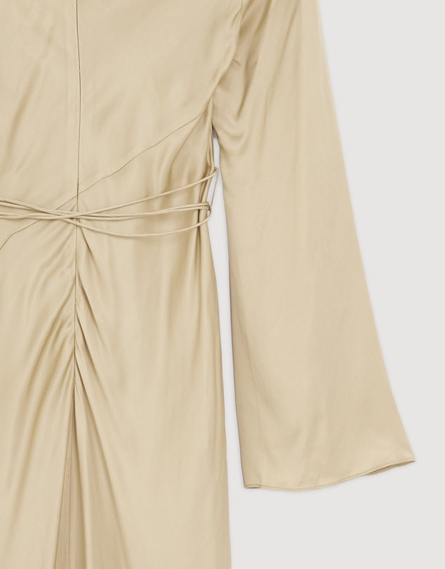 Revibe - Repaired Shona Joy Agnes Long Sleeve Maxi Dress With Belt - AU 8