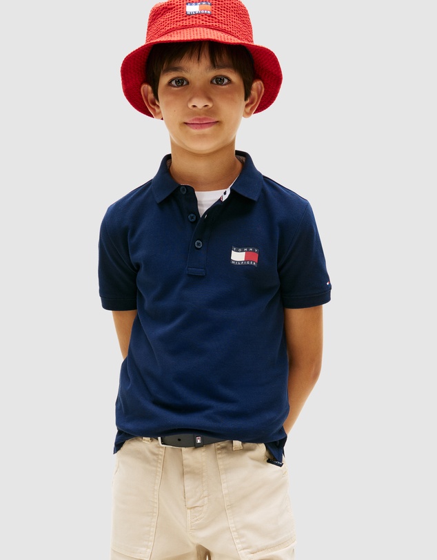 Tommy Hilfiger - Boys Regular Fit Wavy Flag Polo Shirt - Teens