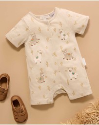 Purebaby - Llama Fiesta Short Growsuit -Kids-Babies