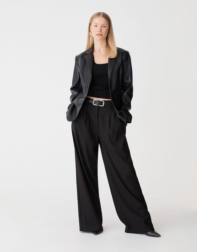 Forcast - Shay Faux Leather Blazer