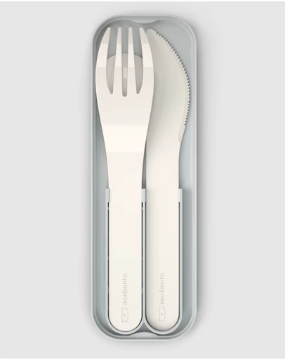 Monbento - Monbento Mb Pocket Plastic Cutlery Set - Colour Natural