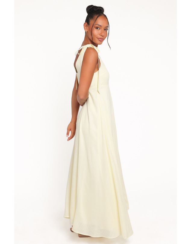 Petal & Pup - Valara Tie Shoulder Maxi Dress - Butter Yellow