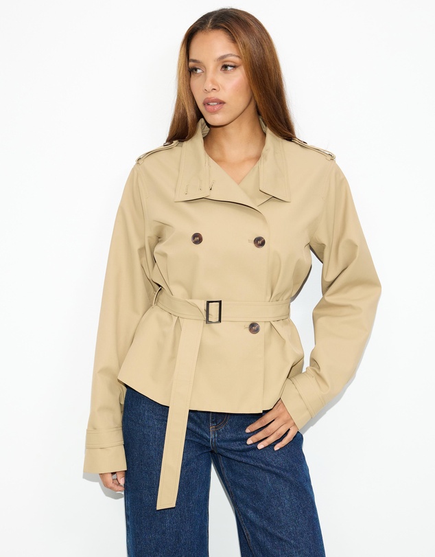 Dazie - Sloane Funnel Neck Cropped Trench