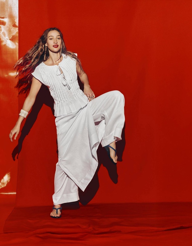 Sportscraft - Ariana Pintuck Linen Blouse