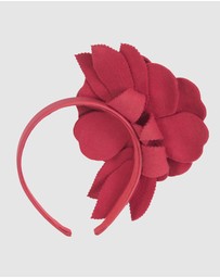 Max Alexander - Felt Red Flower Racing Fascinator Headband