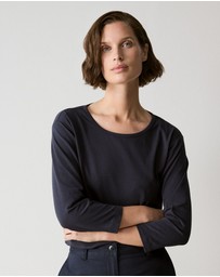 Trenery - Cotton 3/4 Sleeve T-shirt in Night Sky