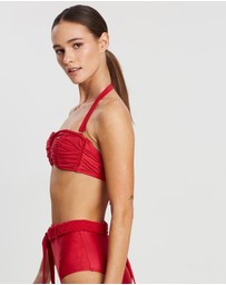 Duskii - Cerise Deep V Bandeau