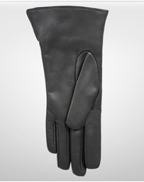 DENTS - Sophie Leather Gloves with Fur Cuffs Wool Lined