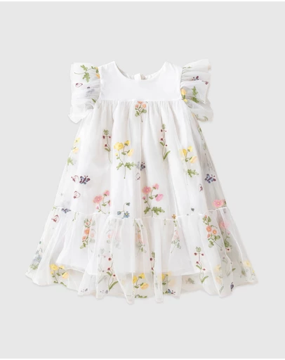 Bebe by Minihaha - Alana Floral Embrodered Dress 3-7Y