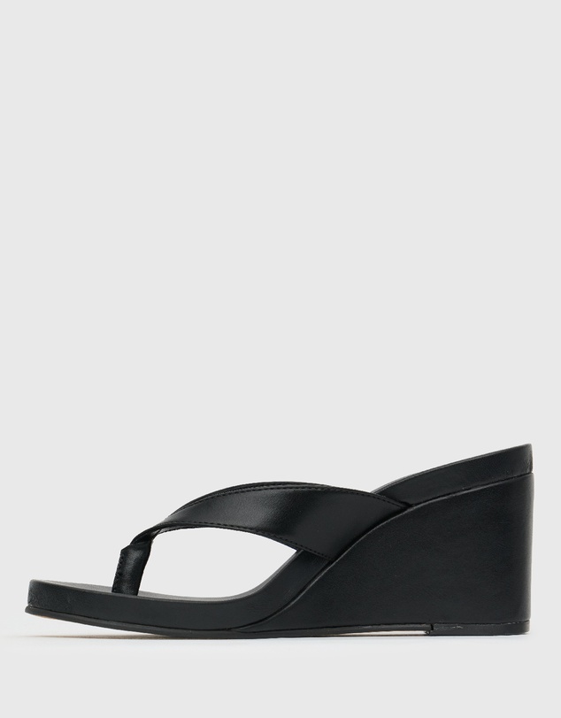 Betts - Wider Fit Sable Thong Wedge Casual Sandals