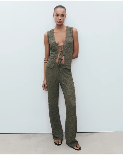 M.N.G - Verdi Straight Textured Trousers